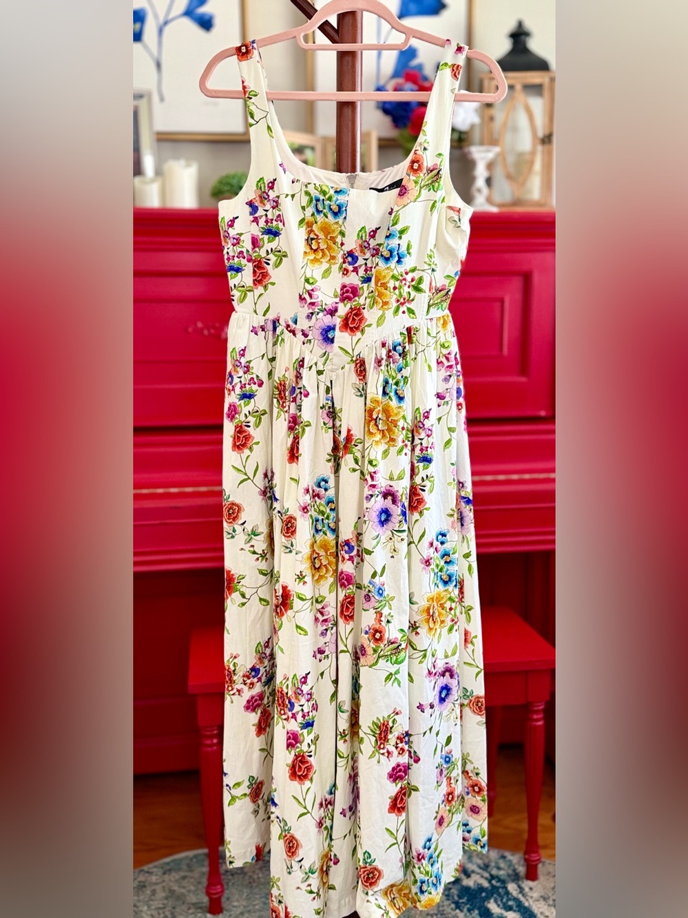 ✨NWT ✨ 7 For All Mankind White Floral Maxi Dress with Multicolor Print